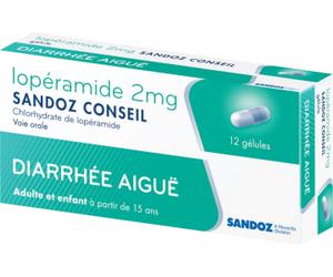 Médicament > Médicament digestion et nausées > Médicaments diarrhée Sandoz Conseil Lopéramide 2 mg Gélules x 12 - Diarrhée - Pharmacie en ligne LaSante.net