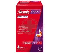 Médicament > Médicament digestion et nausées > Médicaments maux d'estomac Rennie Liquo Sans sucre x 20 - Maux d'estomac - Pharmacie en ligne LaSante.net