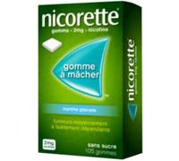 Médicament > Médicament sevrage tabagique Nicorette 2 mg Menthe Glaciale Sans Sucre gomme - Sevrage tabagique - Pharmacie en ligne LaSante.netx 105