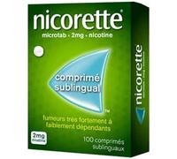 Médicament > Médicament sevrage tabagique Nicorette Microtab 2 mg x 100 - Sevrage tabagique - Pharmacie en ligne LaSante.net