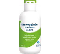Médicament > Médicaments de premiers soins > Médicament antiseptique Gilbert Eau Oxygénée 10 Volumes - Antiseptiques - Pharmacie en ligne LaSante.net 120 ml