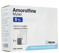 Médicament > Médicaments Dermatologiques > Médicament Mycoses > Médicament mycose des ongles Amorolfine Zentiva 5% Vernis à ongles Médicamenteux 2,5 ml