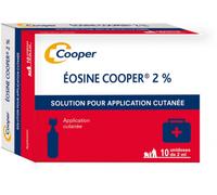 Médicament > Médicaments Dermatologiques > Médicaments irritations cutanées Cooper Eosine Solution Aqueuse 2% Unidoses x 10 - Irritations cutanées - Pharmacie en ligne LaSante.net