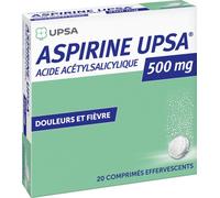 Médicament > Médicaments douleurs et fièvre > Médicaments anti-inflammatoires > Aspirine Aspirine UPSA 500 mg Effervescent x 20 - Aspirine - Pharmacie en ligne LaSante.net
