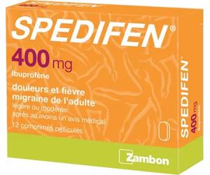 Médicament > Médicaments douleurs et fièvre > Médicaments anti-inflammatoires > Ibuprofène Spedifen 400 mg Comprimés x 12 - Ibuprofène - Pharmacie en ligne LaSante.net