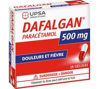 Médicament > Médicaments douleurs et fièvre > Paracétamol Dafalgan 500 mg gélules x 16 - Paracétamol - Pharmacie en ligne LaSante.net