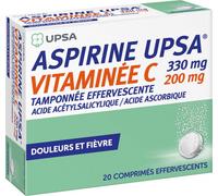 Médicament > Médicaments douleurs et fièvres > Médicaments anti-inflammatoires > Aspirine Aspirine UPSA Vitaminée C 2 x 10 - Aspirine - Pharmacie en ligne LaSante.net