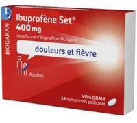Médicament > Médicaments douleurs et fièvres > Médicaments anti-inflammatoires > Ibuprofène Ibuprofène Set 400 mg Biogaran Conseil Comprimés x 12 - Ibuprofène - Pharmacie en ligne LaSante.net