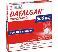 Médicament > Médicaments douleurs et fièvres > Paracétamol Dafalgan 500 mg Comprimés Effervescents x 16 - Paracétamol - Pharmacie en ligne LaSante.net