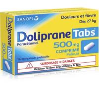 Médicament > Médicaments douleurs et fièvres > Paracétamol DolipraneTabs 500 mg - 16 Comprimés - Paracétamol - Pharmacie en ligne LaSante.net