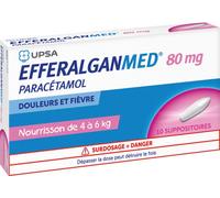 Médicament > Médicaments douleurs et fièvres > Paracétamol > Efferalgan EfferalganMed 80 mg Suppositoires x 10 - Efferalgan - Pharmacie en ligne LaSante.net