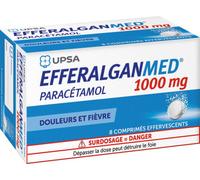 Médicament > Médicaments douleurs et fièvres > Paracétamol EfferalganMed 1000 mg Comprimés Effervescents x 8 - Paracétamol - Pharmacie en ligne LaSante.net