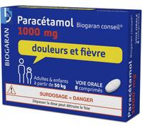 Médicament > Médicaments douleurs et fièvres > Paracétamol Paracétamol Biogaran Conseil 1000 mg Comprimés x 8 - Paracétamol - Pharmacie en ligne LaSante.net