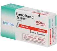 Médicament > Médicaments douleurs et fièvres > Paracétamol Paracétamol Zentiva Lab 1000 mg Comprimés x 8 - Paracétamol - Pharmacie en ligne LaSante.net