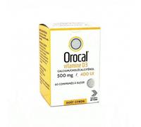 Médicament > Médicaments forme et vitalité > Médicaments à base de Vitamines et Minéraux Orocal Vitamine D3 500 mg/400 UI Comprimés - Vitamines et minéraux - Pharmacie en ligne LaSante.net x 60
