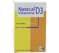 Médicament > Médicaments forme et vitalité > Médicaments à base de Vitamines et Minéraux > Vitamine D médicament Natecal Vitamine D3 600 mg 400UI Comprimés Orodispersibles x 60 - Vitamine D - Pharmaci
