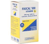 Médicament > Médicaments forme et vitalité > Médicaments à base de Vitamines et Minéraux > Vitamine D médicament Fixical Vitamine D3 500mg/400UI Comprimés x 60 - Vitamine D - Pharmacie en ligne LaSant