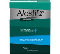 Médicament > Médicaments forme et vitalité > Médicaments chute des cheveux Alostil 2% Solution Flacons x 3 - Chute des cheveux - Pharmacie en ligne LaSante.net