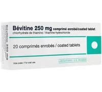 Médicament > Médicaments forme et vitalité > Vitamines et minéraux Bévitine 250 mg Comprimés enrobés x 20 - Vitamines et minéraux - Pharmacie en ligne LaSante.net