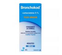 Médicament > Médicaments Maux de Gorge et Toux > Médicaments toux Bronchokod Adultes 5% Sirop Sans Sucre 250 ml - Toux - Pharmacie en ligne LaSante.net