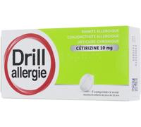 Médicament > Médicaments Nez et Oreilles > Médicaments Antihistaminiques - Allergie Drill Allergie Cetirizine 10 mg x 7 - Rhinite allergique - Pharmacie en ligne LaSante.net