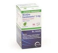 Médicament sans ordonnance > Médicament sevrage tabagique > Chewing-gum et gommes à la nicotine Nicotine EG Menthe 2 mg Sans Sucre Gommes x 96 - Chewing-gum et gommes à la nicotine - Pharmacie en lign