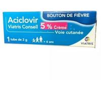 Médicament sans ordonnance > Médicaments Dermatologiques > Médicament herpès > Médicament bouton de fièvre Aciclovir Mylan Viatris 5 % Tube 2 g - Bouton de fièvre - Pharmacie en ligne LaSante.net