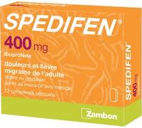 Médicament sans ordonnance > Médicaments douleurs et fièvre > Médicaments anti-inflammatoires > Ibuprofène Spedifen 400 mg Comprimés x 12 - Ibuprofène - Pharmacie en ligne LaSante.net
