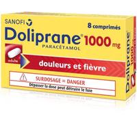 Médicament sans ordonnance > Médicaments douleurs et fièvre > Paracétamol Doliprane 1000 mg comprimés x 8 - Paracétamol - Pharmacie en ligne LaSante.net