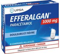 Médicament sans ordonnance > Médicaments douleurs et fièvre > Paracétamol Efferalgan 1 g Paracétamol x 8 - Paracétamol - Pharmacie en ligne LaSante.net