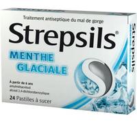 Médicament sans ordonnance > Médicaments Maux de Gorge et Toux > Médicaments mal de gorge Strepsils Menthe Glaciale x 24 - Maux de gorge - Pharmacie en ligne LaSante.net