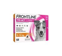 Frontline Spot-On Tri-Act Chien – Anti-puces, tiques, moustiques – 5–10 kg, 6 pipettes