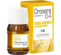 Médicaments sans ordonnance > Homéopathie > Gouttes homéopathiques Lehning n°64 Drosera Toux 30 ml