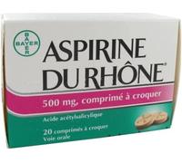 Médicament > Médicaments douleurs et fièvre > Médicaments anti-inflammatoires > Aspirine Aspirine du Rhône 500 mg à croquer x 20 - Aspirine - Pharmacie en ligne LaSante.net