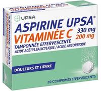 Médicaments sans ordonnance > Médicaments contre les douleurs et la fièvre > Médicaments anti-inflammatoires > Aspirine Aspirine UPSA Vitaminée C 2 Comprimés effervescents 10 x 2