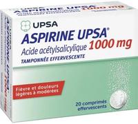 Médicaments sans ordonnance > Médicaments contre les douleurs et la fièvre > Médicaments anti-inflammatoires > Aspirine Aspirine UPSA 1000 mg Tamponnée Comprimés effervescents 10 x 2