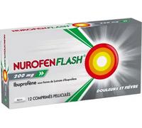 Médicaments sans ordonnance > Médicaments contre les douleurs et la fièvre > Médicaments anti-inflammatoires > Ibuprofène NurofenFlash 200 mg x 12