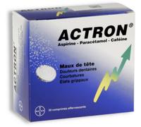 Médicaments sans ordonnance > Médicaments contre les douleurs et la fièvre > Paracétamol Actron Comprimés effervescentsx 20