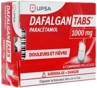 Médicaments sans ordonnance > Médicaments contre les douleurs et la fièvre > Paracétamol DafalganTabs 1 g Comprimés x 8