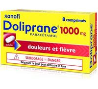 Médicaments sans ordonnance > Médicaments contre les douleurs et la fièvre > Paracétamol Doliprane 1000 mg Comprimés x 8