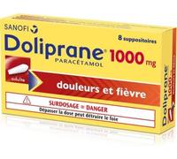 Médicaments sans ordonnance > Médicaments contre les douleurs et la fièvre > Paracétamol Doliprane 1000 mg Suppositoires x 8