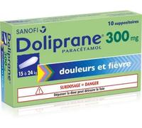 Médicaments sans ordonnance > Médicaments contre les douleurs et la fièvre > Paracétamol Doliprane 300 mg Suppositoires x 10