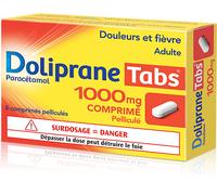 Médicaments sans ordonnance > Médicaments contre les douleurs et la fièvre > Paracétamol DolipraneTabs 1000 mg Comprimés x 8
