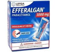 Médicaments sans ordonnance > Médicaments contre les douleurs et la fièvre > Paracétamol Efferalgan Fruits Rouges 1000 mg Granulés en Sachets x 8