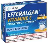 Médicaments sans ordonnance > Médicaments contre les douleurs et la fièvre > Paracétamol Efferalgan Vitamine C 2 x 8