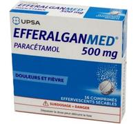 Médicaments sans ordonnance > Médicaments contre les douleurs et la fièvre > Paracétamol EfferalganMed 500 mg Comprimés Effervescents Sécables x 16