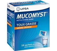 Médicaments sans ordonnance > Médicaments contre les maux de gorge et la toux > Médicaments contre la toux Mucomyst 300 mg Sachets à diluer x 18
