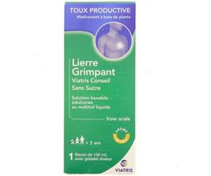 Médicaments sans ordonnance > Médicaments contre les maux de gorge et la toux > Médicaments contre la toux Lierre Grimpant Mylan Viatris Sans Sucre Solution buvable 100 ml