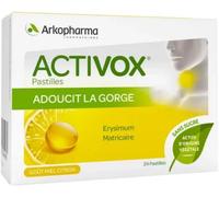 Médicaments sans ordonnance > Médicaments contre les maux de gorge et la toux > Médicaments contre le mal de gorge Activox Sans Sucre Miel Citron x 24