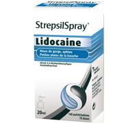 Médicaments sans ordonnance > Médicaments contre les maux de gorge et la toux > Médicaments contre le mal de gorge StrepsilSpray Lidocaïne Collutoire Spray buccal 30 ml